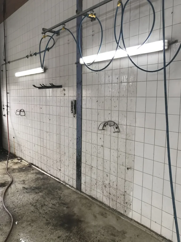 schoonmaken van een wasstraat met behulp van stoom De Ridder Cleaners